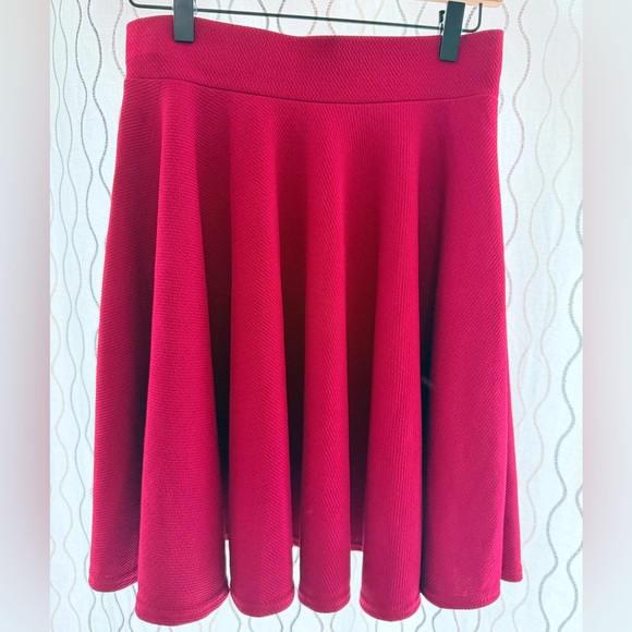 Red Flare Skirt - Picture 3 of 6